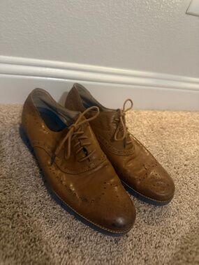 Cole Haan Men's Wingtip Brown Leather/Blue Bottom Oxfords - ZERØGRAND - Size 12